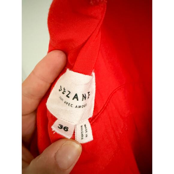Sézane | Sezane | Robe Alya Dress in Coral/Red | Sz 36/4 - Picture 10 of 12